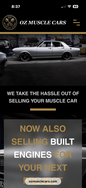 Oz Muscle Cars mobile website preview