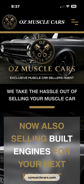 Oz Muscle Cars mobile website preview