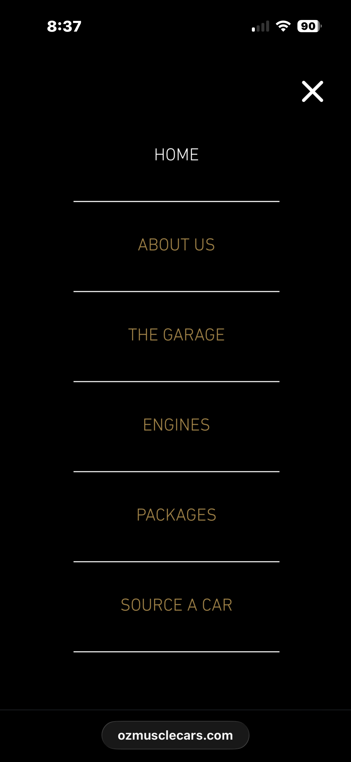 Oz Muscle Cars mobile website preview