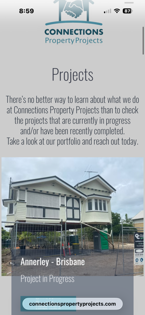 Property Connections mobile website preview