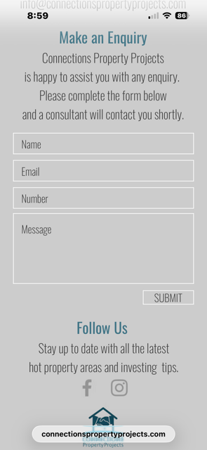 Property Connections mobile website preview