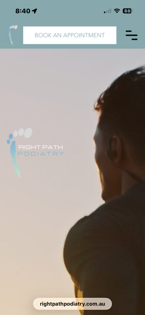Right Path Podiatry mobile website preview