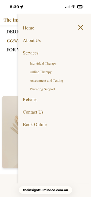The Insightful Mind Co. mobile website preview